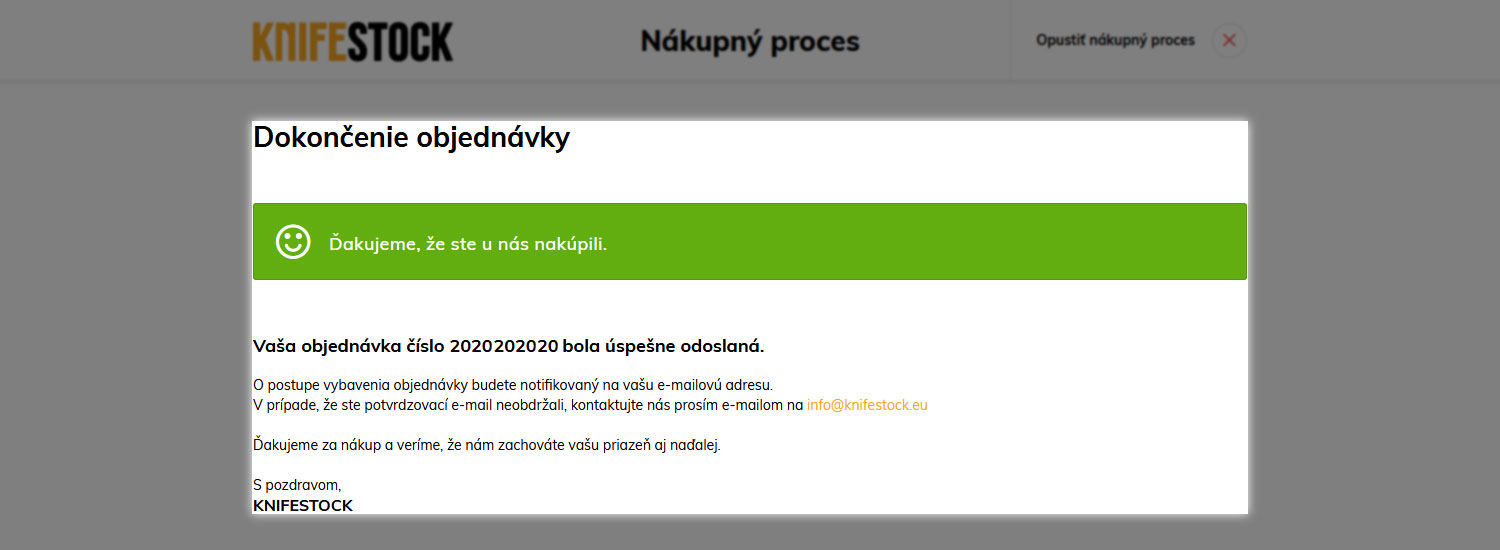 juhend kuidas osta knifestock.sk - email