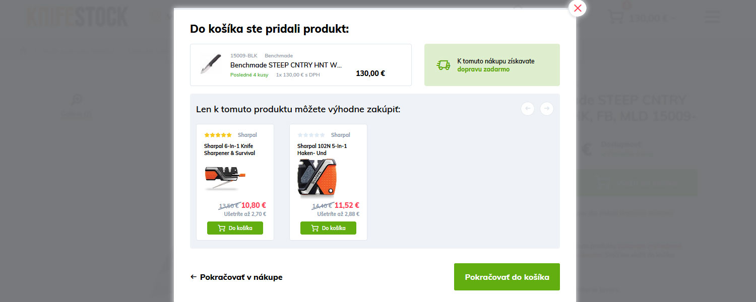 juhend kuidas osta knifestock.sk - toote kombinatsioonid
